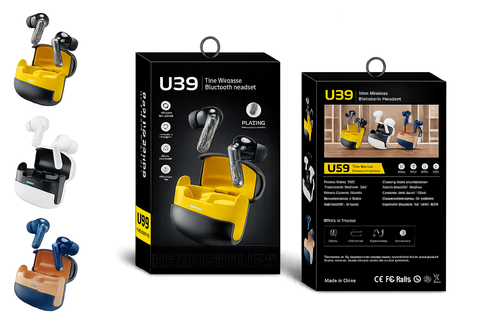 FAST X U39 True Wireless Earbuds – Smart Touch Controls, Premium Plating Design & Charging Case - Image 2