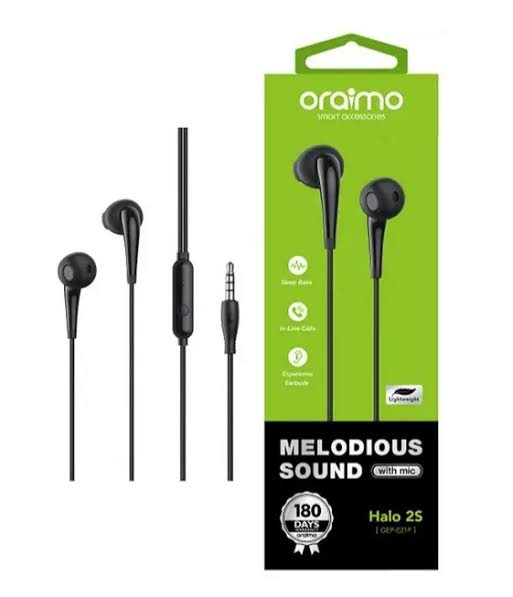 Oraimo Halo 2S OEP-E21P Wired Earphones – Deep Bass & HD Mic - Image 3