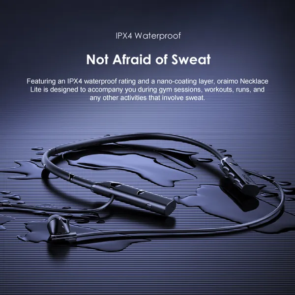 oraimo Necklace Lite OEB-311 Wireless Neckband Headphones – 30-Hour Playtime, Call Vibration & Deep Bass - Image 10