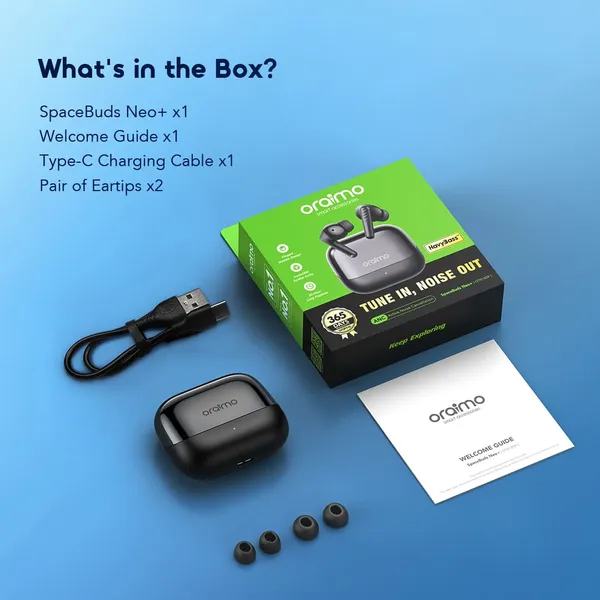 oraimo SpaceBuds Neo+ OTW-323P ANC Wireless Earbuds – Spatial Audio & 30-Hour Playtime - Image 6